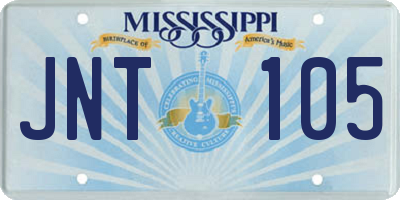 MS license plate JNT105