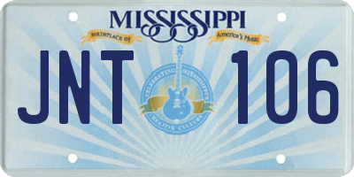 MS license plate JNT106
