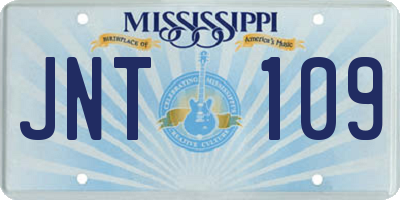 MS license plate JNT109