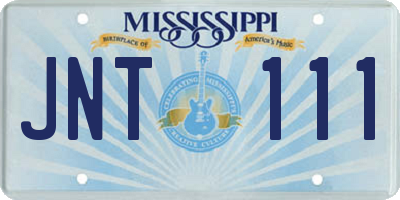 MS license plate JNT111