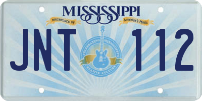 MS license plate JNT112