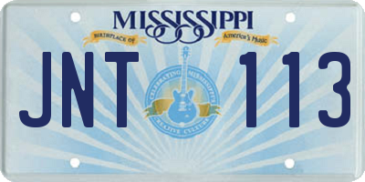 MS license plate JNT113