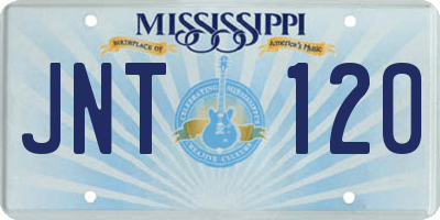 MS license plate JNT120