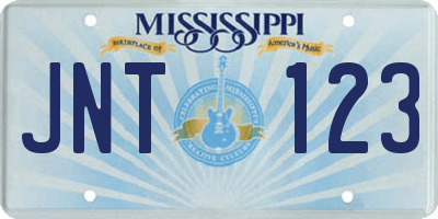 MS license plate JNT123