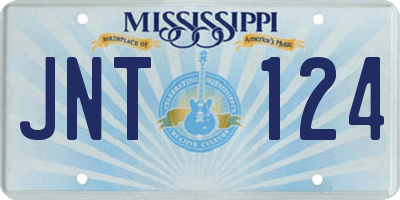 MS license plate JNT124