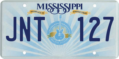 MS license plate JNT127