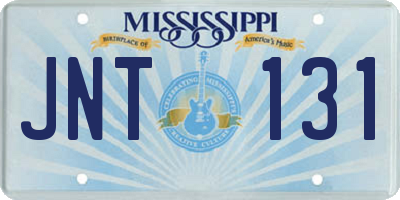MS license plate JNT131