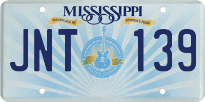 MS license plate JNT139