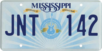 MS license plate JNT142