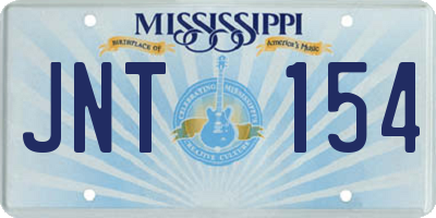 MS license plate JNT154