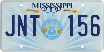MS license plate JNT156