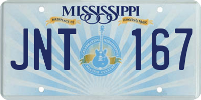 MS license plate JNT167
