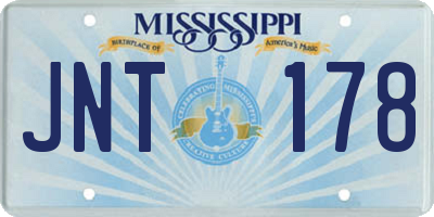 MS license plate JNT178
