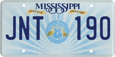 MS license plate JNT190