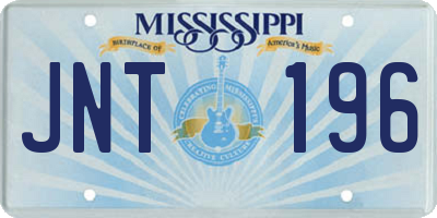 MS license plate JNT196