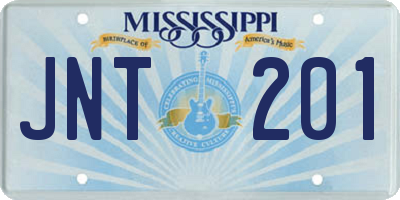 MS license plate JNT201