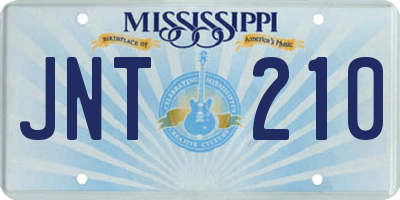 MS license plate JNT210