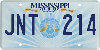 MS license plate JNT214