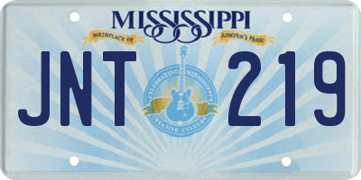 MS license plate JNT219