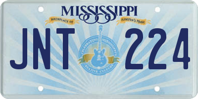 MS license plate JNT224