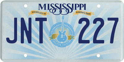 MS license plate JNT227