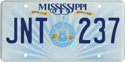 MS license plate JNT237