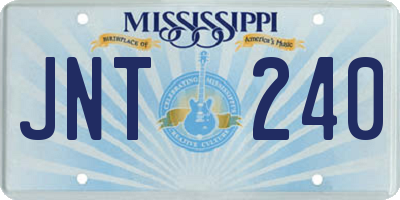 MS license plate JNT240