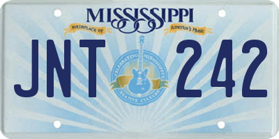 MS license plate JNT242