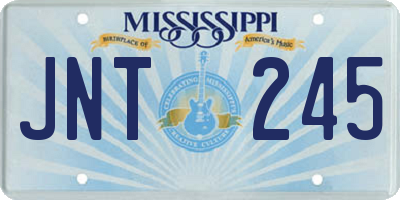 MS license plate JNT245