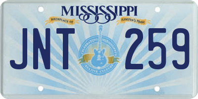 MS license plate JNT259