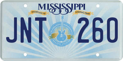 MS license plate JNT260