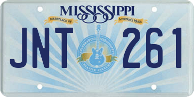 MS license plate JNT261