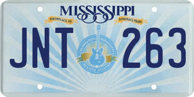 MS license plate JNT263