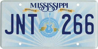 MS license plate JNT266