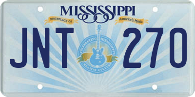 MS license plate JNT270