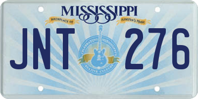 MS license plate JNT276