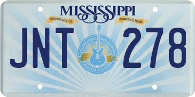 MS license plate JNT278