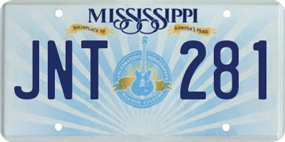 MS license plate JNT281
