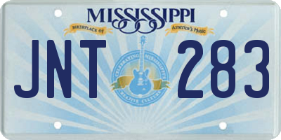 MS license plate JNT283
