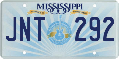 MS license plate JNT292