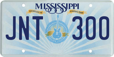 MS license plate JNT300