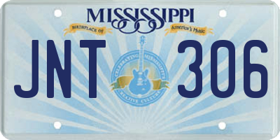 MS license plate JNT306