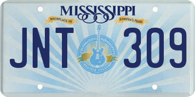 MS license plate JNT309