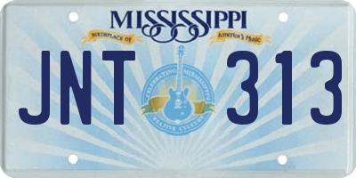 MS license plate JNT313