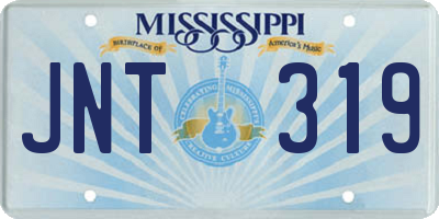 MS license plate JNT319