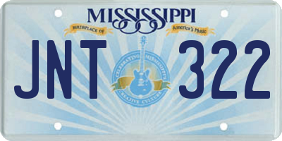 MS license plate JNT322