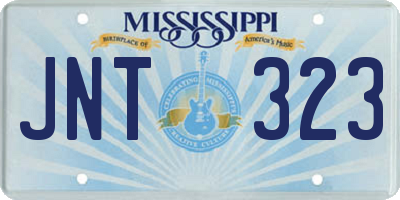 MS license plate JNT323