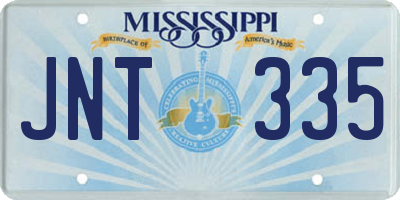 MS license plate JNT335