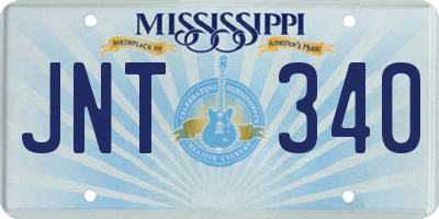 MS license plate JNT340