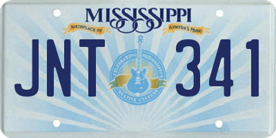 MS license plate JNT341